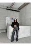 Women's Shimmering Wide Leg Pants - High Waist Glitter Jeans