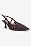 Women's Stiletto Snake Patterned Mesh Detailed Heeled Shoes Serpa Brown - 5