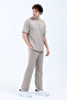 Men's John Borners Printed Oysho Fabric Tracksuit Set Beige - 26Y 7852 - 4
