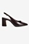 Women's High Heel Shoes Round Toe Open Back Buckle Cavelle Brown - 3