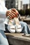 June White Skin (9 cm Heel) Platform Heeled Casual Shoes - 4