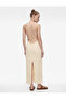 Crossed Straps, Floral Embroidery, Open Back, Pique Fabric Long Dress - 2