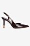 Women's Stiletto Pointed Toe Open Back Heeled Shoes Camellia Brown - 3