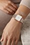 Fully Rose Case Rose Gold Silver Square Women's Wristwatch - 2