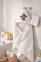 100% Cotton Teddy Bear Pattern Baby Swaddle Luxury Bath Towel and Bath Washcloth Set - 4