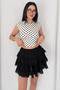 Women's Polka Dot Blouse – Stylish Blouse with Shoulder Detail - 4