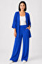 Women's Blue Wide Leg Palazzo Kimono Top and Bottom Set