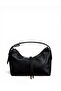 Women's Black Zippered Belt Detailed Gold Tasseled Cross Strap Hand and Shoulder Bag Caliente