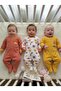 3-Piece Baby Rompers Set 0-3 months White Orange Yellow Baby Gift Bodysuit Set