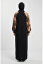 Garnili Patterned Hijab Dress 2217-02 Black Brown - 4
