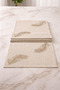 مفرش طاولة بنمط ريش ذهبي مقاس 40x140 - 3