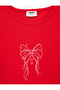 Bow Print Crew Neck Short Sleeve Camisole Cotton T-Shirt - 5
