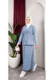 Women's Premium Quality Buttoned Denim Skirt and Jeans Set - 7