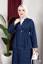 Women's Premium Quality Buttoned Denim Skirt and Jeans Set - 3