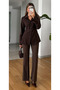 Brown Full-Fit Spanish-Cut Trousers - 9953 - 4