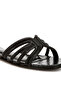 Women Black Rhinestone Cut Out Flats - 5