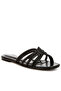 Women Black Rhinestone Cut Out Flats - 2