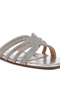 Women Silver Rhinestone Cut Out Flats - 5
