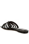 Women Black Rhinestone Cut Out Flats - 3