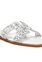 Women White Rhinestone Detail Cut-Out Flats - 5