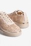 Women's Sneaker with Floral Embroidery and Mesh Detail in Nerolia Beige - 3