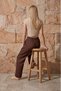 Brown Muslin Palazzo Pants 100% Organic Cotton - 3