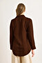 Women's Brown Geometric Stripe Detailed Flowing Shirt Gml-19001335 - 6