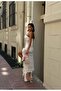 Women's Ruffle Detail Lace Sheer Strapless Dress