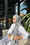 Ethnic Pattern Voile Silk Shawl Gray - 2