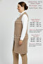 Plus Size Special Thin Knitwear Spring Summer Women's Spring Buttoned Tunic Mother Beige Long Vest - 3