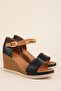 Genuine Leather Padded Heeled Casual Sandals Pkr.506 Black - 2