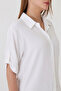 Women's Ecru Comfortable Fit Short Sleeve Textured Aerobin Shirt - 3