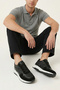 , Men's Genuine Leather Casual Sneaker 161983Zsy810 Black