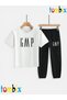 Uygunmoda Gmp Printed T-Shirt and Sweatpants (with Pocket on the Bottom of the Sweatpants) Children's Top and Bottom Set