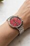 Massa Gray Cord Claret Red Dial Women's Wristwatch - 2