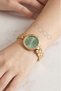 Hera Gold Honeycomb Cord Green Dial Women's Wristwatch - 2