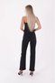 Women's High Waist Stitched Leg Relax Jeans Anthracite 7026-23 - 4