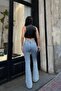 Women's Pensli Flared Jeans Trousers Snow Wash Light Blue 7021-08 - 4