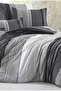 Ranforce 100% Cotton Single Duvet Cover Set Zigo Gray |   With Sheets