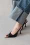 Rose Women's Accessory Detail Patent Leather Heeled Shoes Black - 3