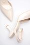 Women's Beige Patent Leather Heeled Shoes Tr03Ms02C - 5