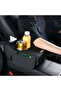 Auto Family Car Armrest Heightening Pad with Cup Holder & Tissue Box – PU Leather Console Organizer - 4