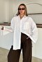Spanish Sleeve Loose Cotton Shirt White 9365 - 4