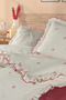 Rosalie Ruffled 100% Cotton Bow Double Duvet Cover Set - Fitted Sheet - 5