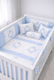 Baby Sleeping Set Duvet Cover Set 60X120 Crown Blue
