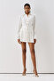SS6117 Button-Front Pleated Mini Dress