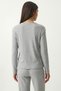 Buttoned Ribbed Knitted Cardigan Pajama Set Lrn0017 Gray Melange - 6
