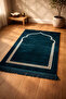 Sade Az Patterned Velvet Prayer Rug, Regular Woven Dodya Yarn, Non-Tiring Pattern Prayer Rug