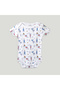 Unisex Organic Cotton Dinosaur, Lighthouse, Elephant & Lizard Onesie:Pack of 4. - 6