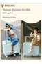 Kids Luggage Ride-On Suitcase, ABS Hard Shell Trolley Case with Cup Holder & Side Hook - 6